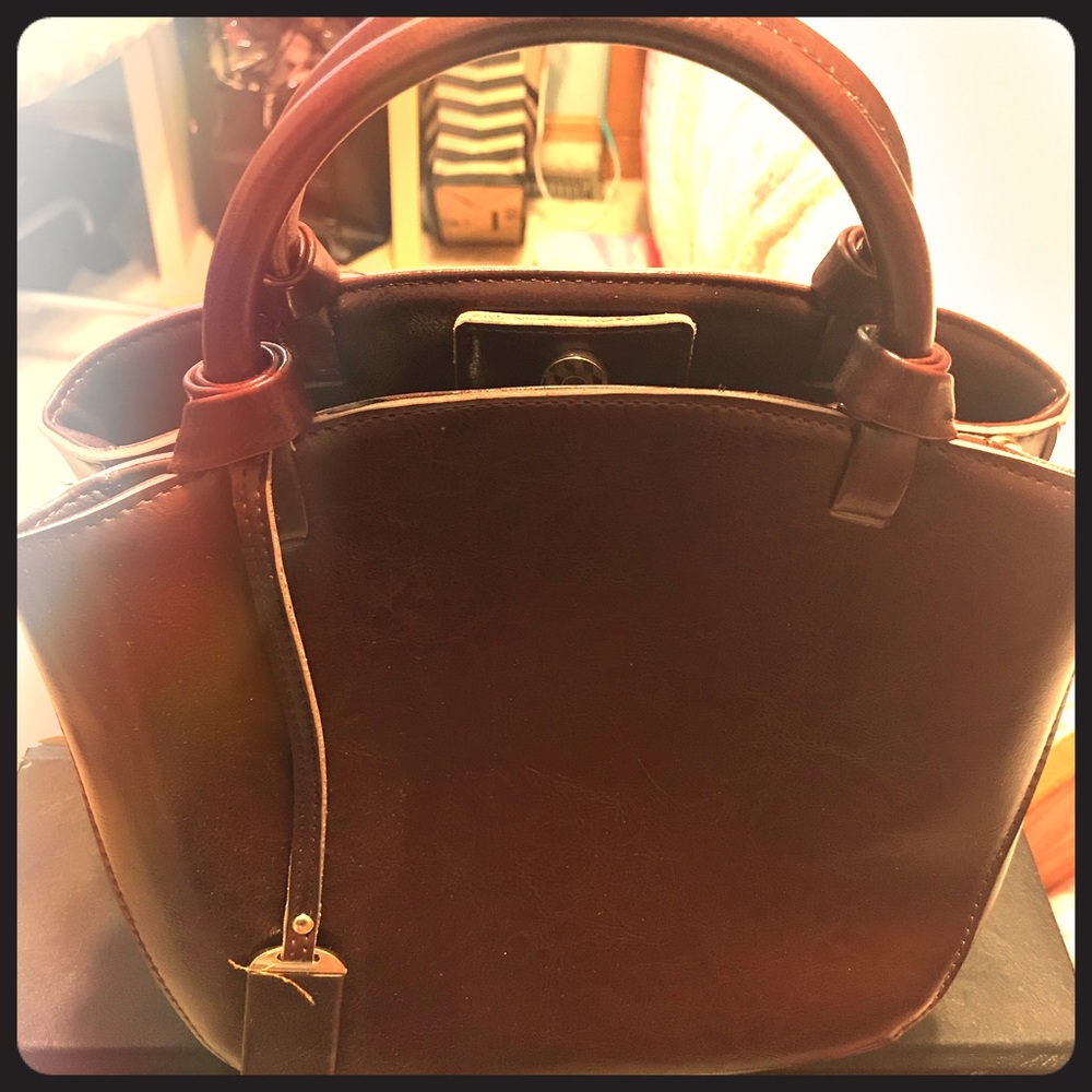 Maroon Leather Hand Bag